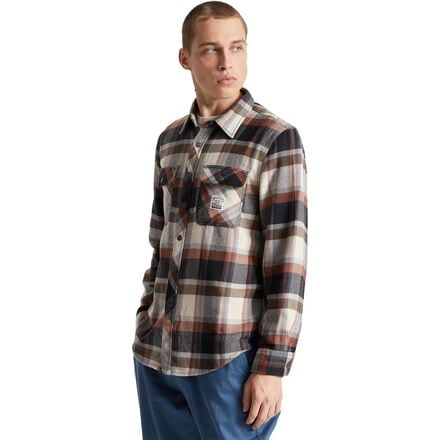Brixton - Coors Pow Bowery Flannel Shirt - Men's - River Blue/Off White