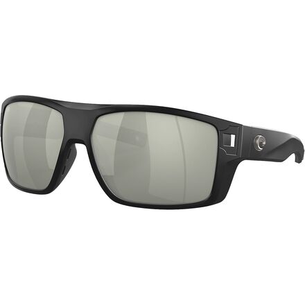 Costa - Diego 580G Polarized Sunglasses - Matte Black/Gray Silver Mirror