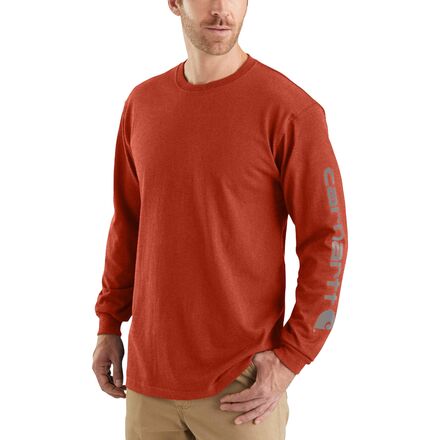 Carhartt - Signature Sleeve Logo Long-Sleeve T-Shirt - Men's - Chili Pepper Heather