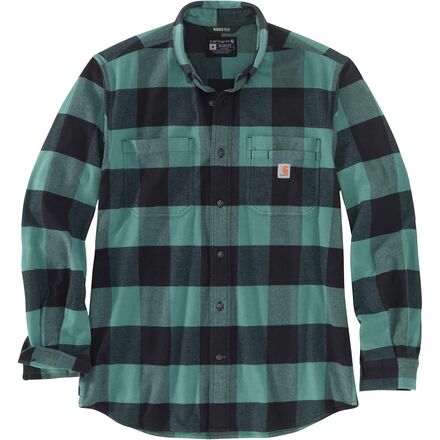 Carhartt - Rugged Flex Relaxed Fit MW Flannel LS Plaid Shirt - Men's - Slate Green