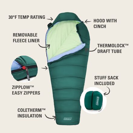 Coleman - Comfort Camp 3-in-1 Sleeping Bag: 30F Synthetic