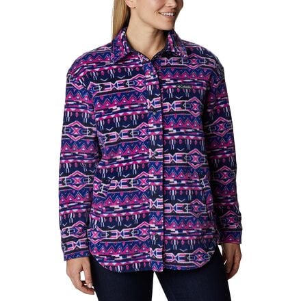 Columbia - Benton Springs Shirt Jacket - Women's - Dark Sapphire 80S Stripe Print