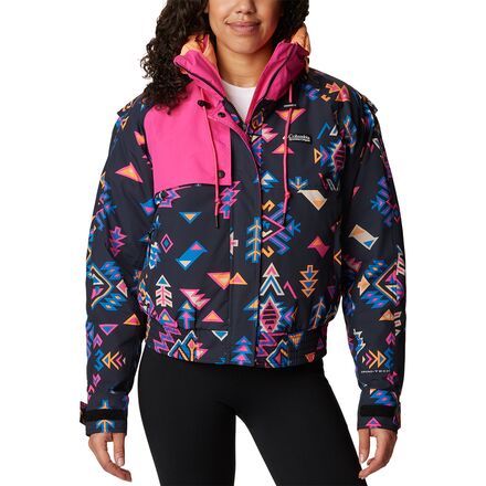 Columbia - Wintertrainer Interchange Jacket - Women's - Black Woven Nature Print/Fuchsia Fizz
