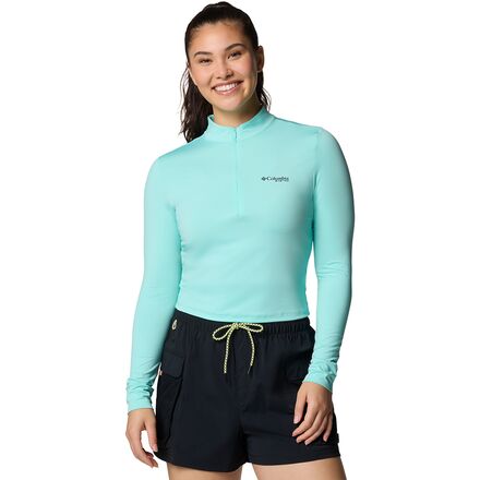 PFG Open Water Cropped 1/4-Zip Shirt - Women's