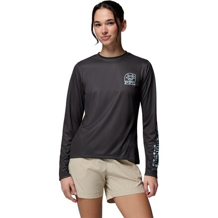 Tidal Palm Waves Long-Sleeve T-Shirt - Women's