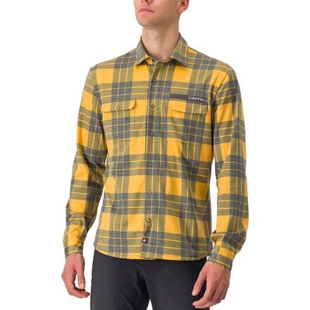 Castelli - Unlimited Flannel Shirt - Men's - Goldenrod/Dark Gray