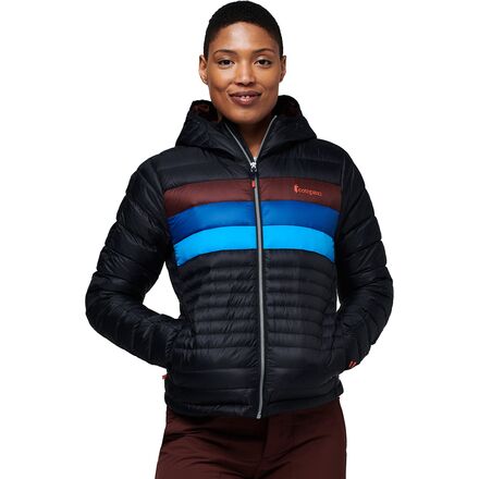 Cotopaxi - Fuego Hooded Down Jacket - Women's - Black/Chestnut Stripes