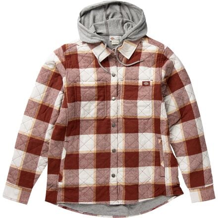Dickies - Hooded Flannel Shirt Jacket - Women's - Fired Brick Campside Plaid