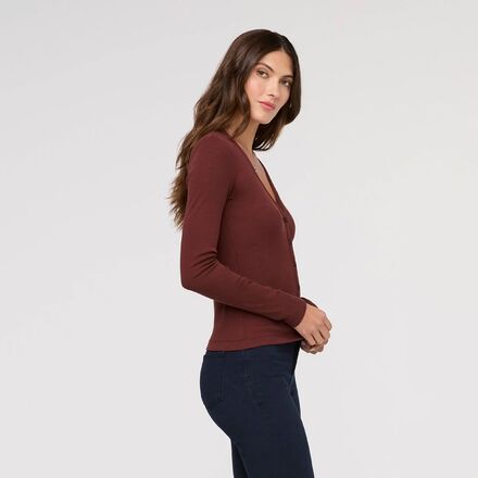 DU/ER - Ribbed Pima Fitted Button Down Top - Women's