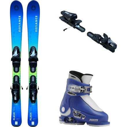 Flash Junior Blue Ski Package+Roce Adjustable Ski Boots 2025