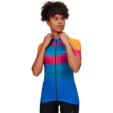 De Marchi - PT Pro 3.0 Printed Short Sleeve Jersey - Women's - Blue/Teal/Pink
