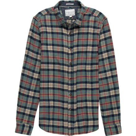 Denim and Flower - Teal Plaid Flannel Button-Down Shirt - Men's - Teal/Navy/Off White/Red