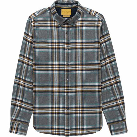 Denim and Flower - Grey Plaid Flannel Button-Down Shirt - Men's