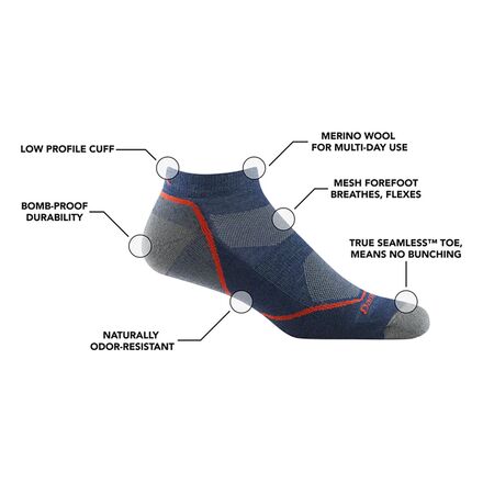 Darn Tough - Light Hiker No-Show Lightweight Cushion Sock