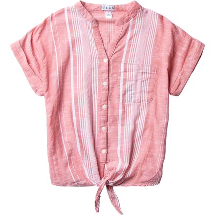 da-sh - Button Front Short Sleeve Shirt - Women's - YD047 Coral