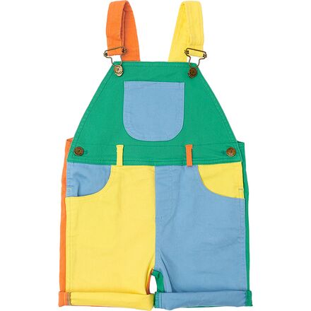 Dotty Dungarees - Colourblock Primary Short Overalls - Infants'