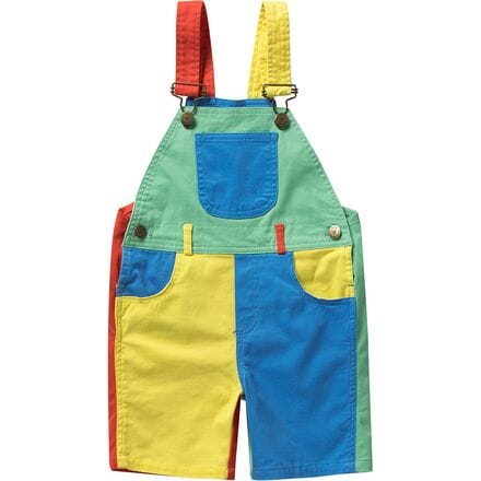 Dotty Dungarees - Colourblock Primary Short Overalls - Toddlers'