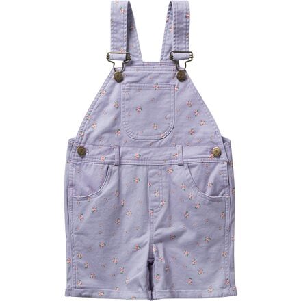Dotty Dungarees - Floral Lilac Short Overalls - Toddlers' - Purple