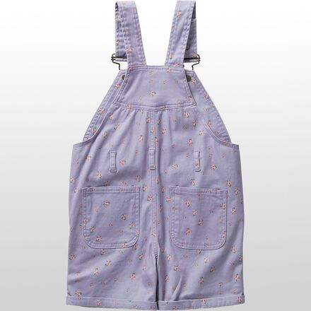 Dotty Dungarees - Floral Lilac Short Overalls - Toddlers'