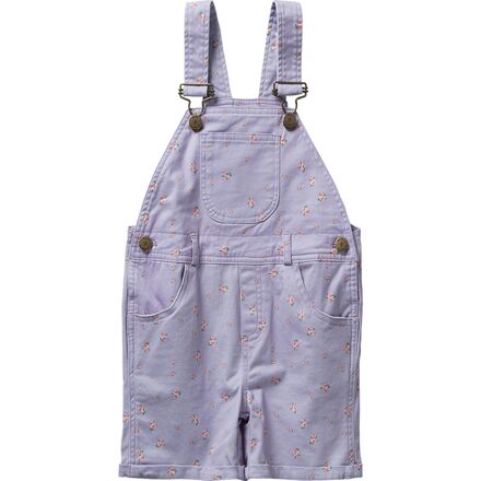Dotty Dungarees - Floral Lilac Short Overalls - Kids'