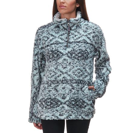 Dylan - Patterned Frosty Tipped Pile Stadium Pullover - Women's