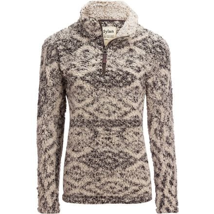Dylan - Patterned Frosty Tipped Pile Stadium Pullover - Women's