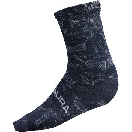 Grid Floral LTD Print Sock