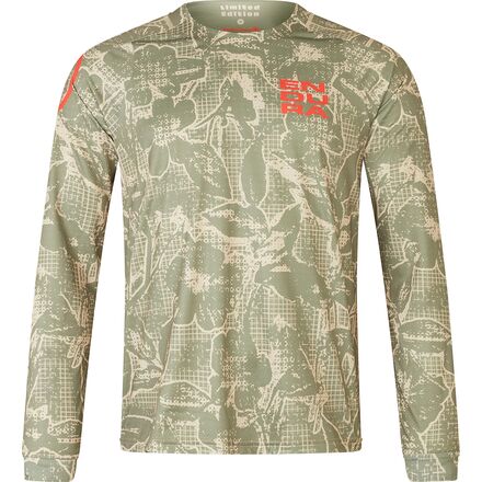 Grid Floral Printed Long-Sleeve T-Shirt - Men's