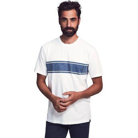Faherty - Surf Stripe Pocket T-Shirt - Men's - White Surf Stripe