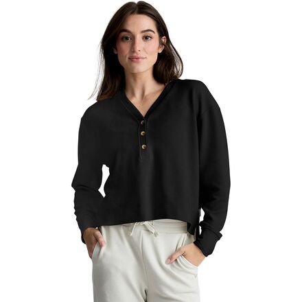 Waffle Long-Sleeve Henley Top - Women's