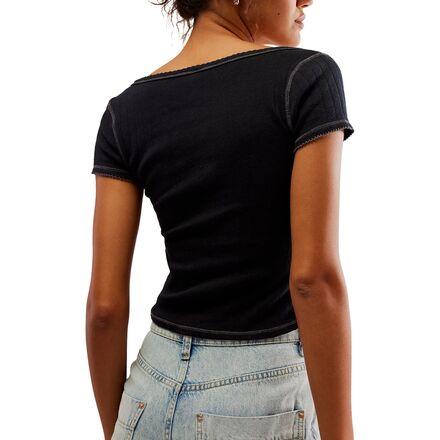 Free People - End Game Pointelle Baby T-Shirt - Women's