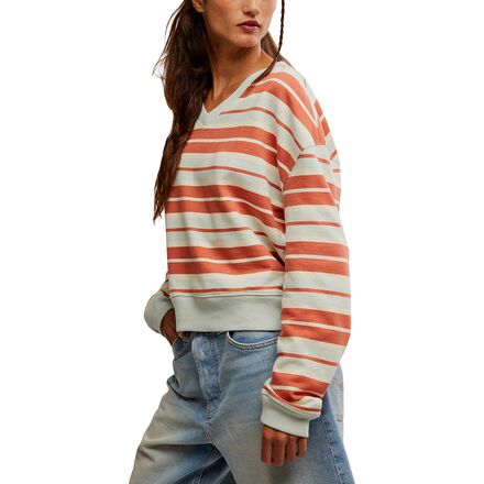 Free People - Classic Striped Shrunken Sweatshirt - Women's