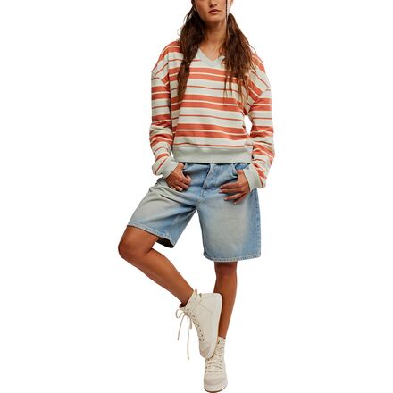 Free People - Classic Striped Shrunken Sweatshirt - Women's