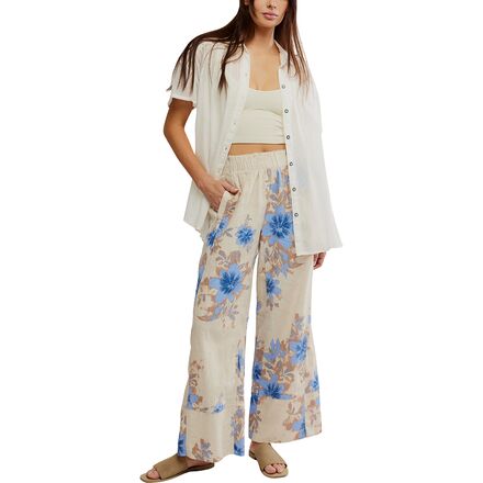 Free People - Days End Printed Linen Pull On Pant - Women's