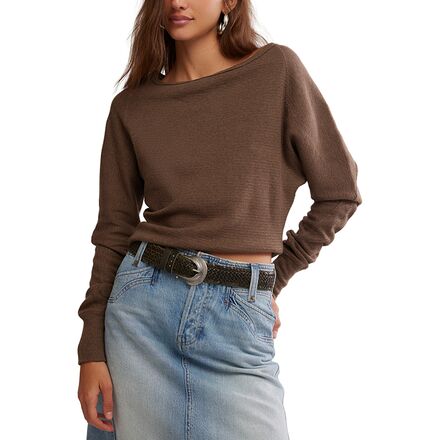 Free People - Jess Long Sleeve Top - Women's - Coco Brown Heather