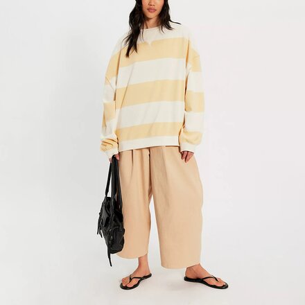 Free People - Classic Stripe Crew Wide Sweatshirt - Women's