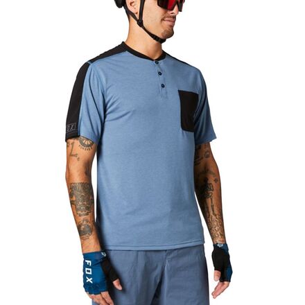 Fox Racing - Ranger Dri-Release Henley Short-Sleeve Jersey - Men's - Matte Blue