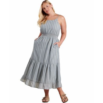 Toad&Co - Airbrush Maxi Dress - Women's - High Tide Uneven Stripe