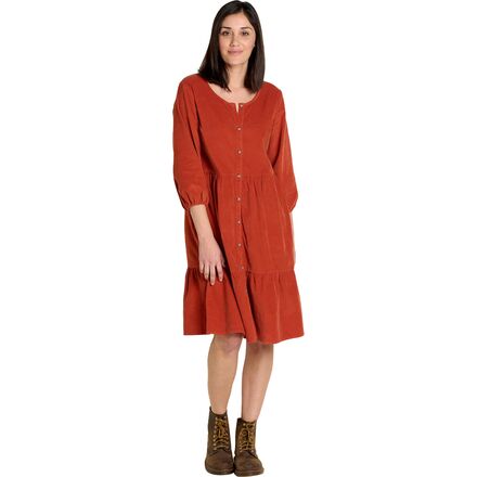 Toad&Co - Scouter Cord Tiered Long-Sleeve Dress - Women's - Cinnamon