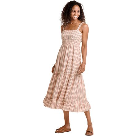 Taj Hemp Tiered Midi Sleeveless Dress - Women's