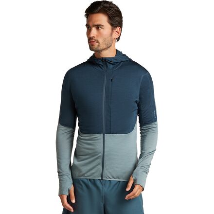 Icebreaker - Merino 200 Realfleece Descender Zip Hoodie - Men's - Abyss/Blue Ash/CB