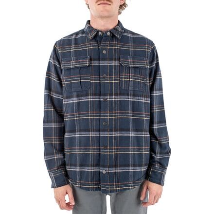 Jetty - Sherpa Flannel Shirt Jacket - Men's - Navy