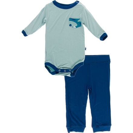 Kickee Pants - Solid Pocket One-Piece and Pants Outfit - Infant Boys'