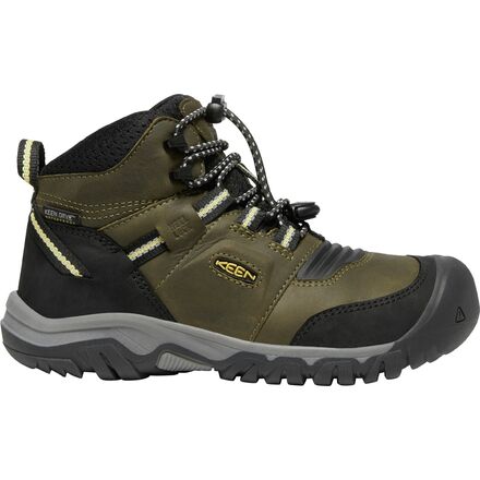 KEEN - Ridge Flex Mid WP Boot - Kids' - Dark Olive/Dusky Citron