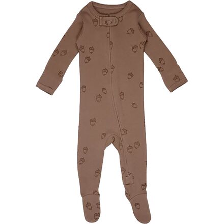 L'oved Baby - Organic Zipper Printed Footie Bodysuit - Infants' - Latte/Acorn