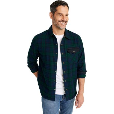 Scotch Plaid Untucked Fitted Flannel Snap Shirt - Men's