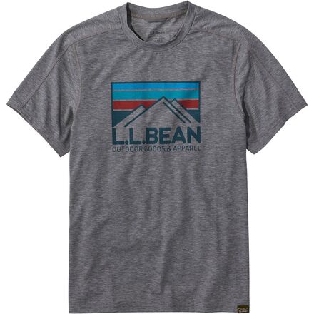 L.L.Bean - Everyday SunSmart Short-Sleeve Reg Graphic Shirt - Men's - Gray Heather/Outdoor