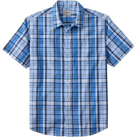 L.L.Bean - Madras Slightly Fitted Short-Sleeve Seersucker Shirt - Men's
