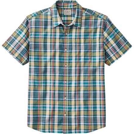 Madras Slightly Fitted Short-Sleeve Seersucker Shirt - Men's