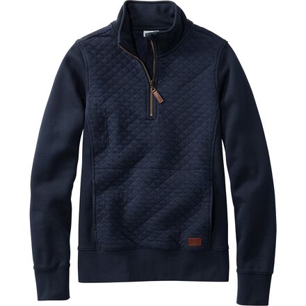 Quilted Long-Sleeve 1/4-Zip Pullover Sweatshirt - Women's
